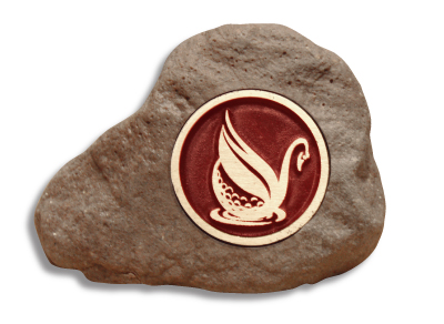 faux rock with cast bronze medallion inlay 