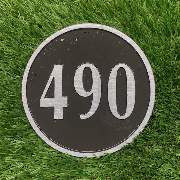 cast metal yardage marker