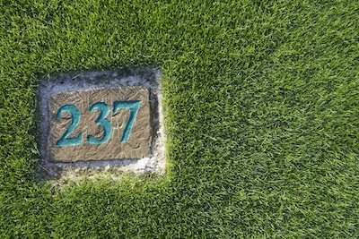 natural stone yardage marker