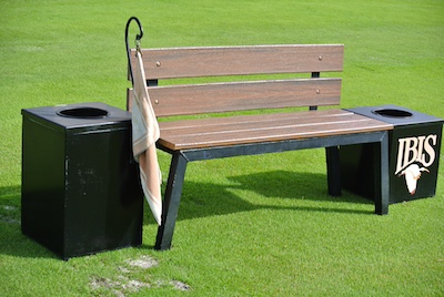 towel holder bench and club cleaner