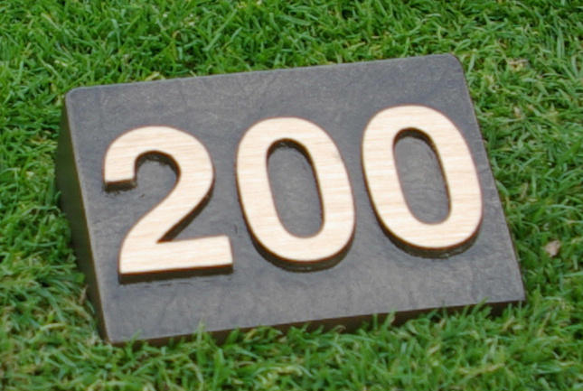 cast bronze cart path yardage marker
