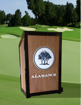 medium metal frame starter podium with Ipe wood panel