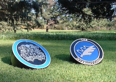 blue aluminum wedge tee markers