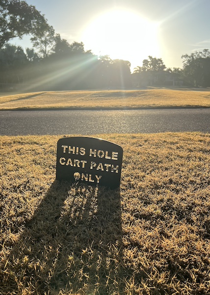 cart path only aluminum cut sign