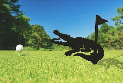 aluminum precision cut tee marker crocodile logo