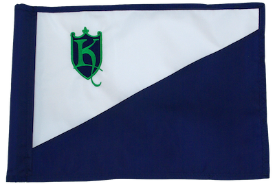 split blue and white flag