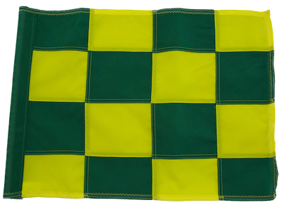green and yellow checkered flag