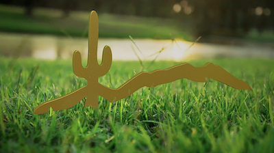 aluminum precision cut tee marker cactus gold