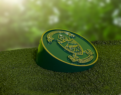 Cast bronze & green tee marker