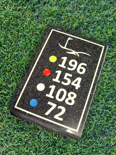 black granite yardage plate