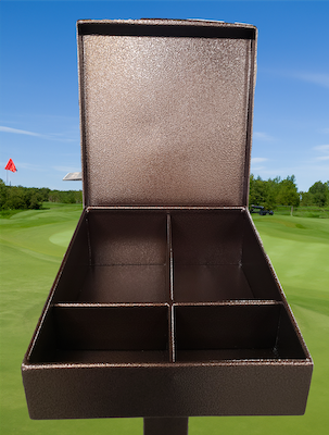 aluminum branded score card box (open)