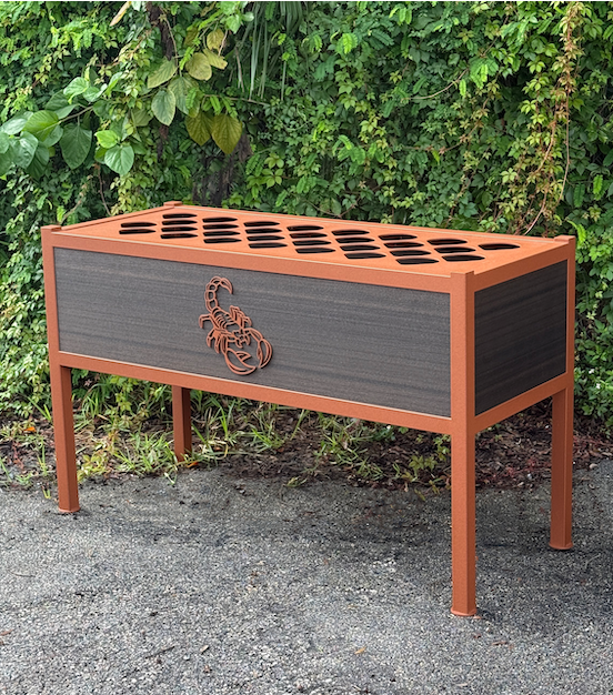 divot bottle holder with cut metal branding