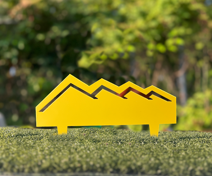 yellow mountain logo tee marker